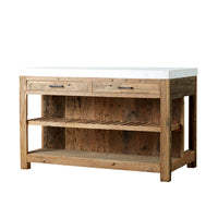 Valaro 150 Marble & Reclaimed Timber Double Kitchen Workbench