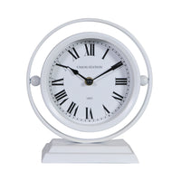 Iron Sphere Mantel Clock White