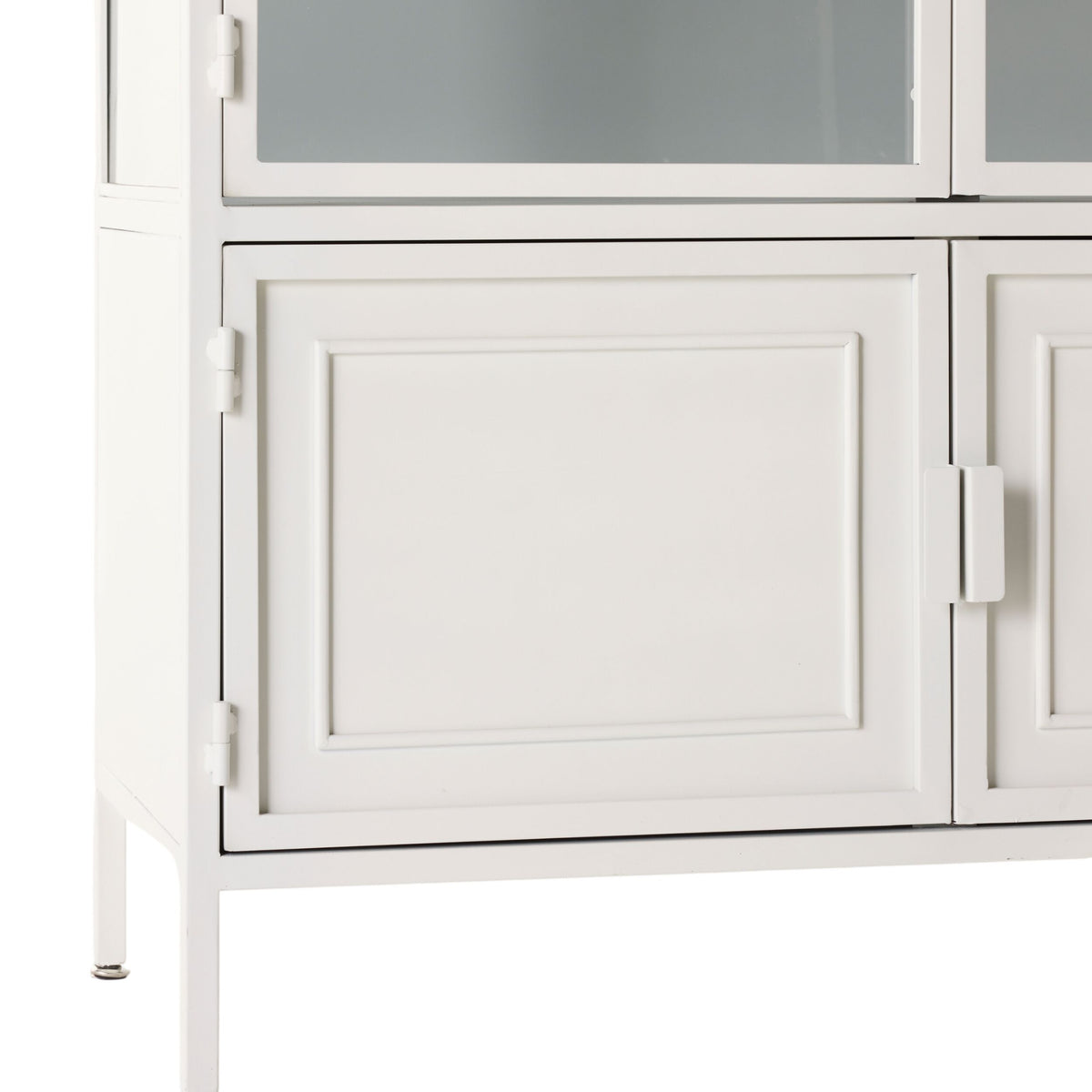 Nero 4 Door Display Cabinet 201 x 92cm White & Grey