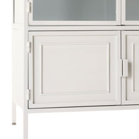 Nero 4 Door Display Cabinet 201 x 92cm White & Grey