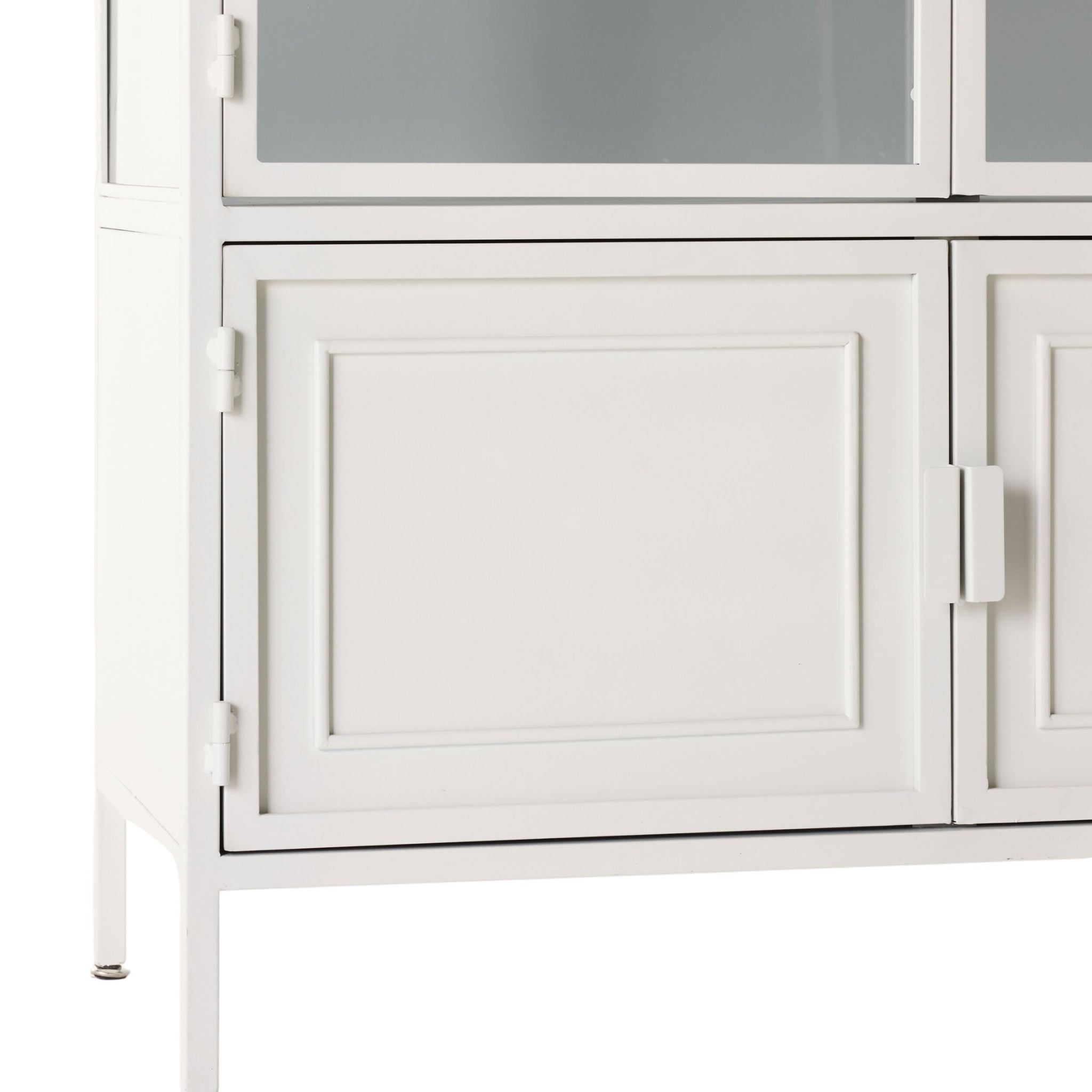 Nero 4 Door Display Cabinet 201 x 92cm White & Grey