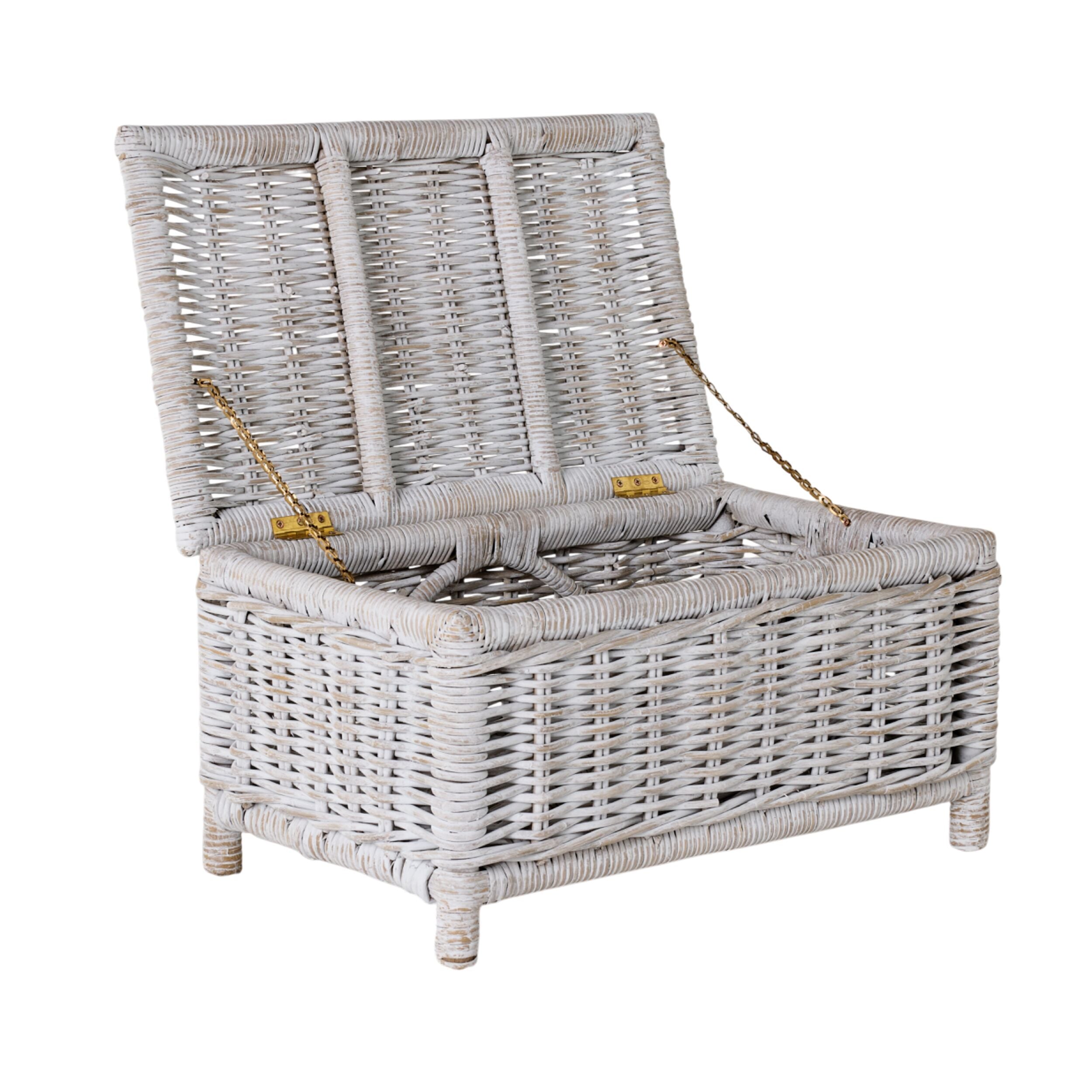 Lorne Blanket Box Medium White Wash 60x42x35cm