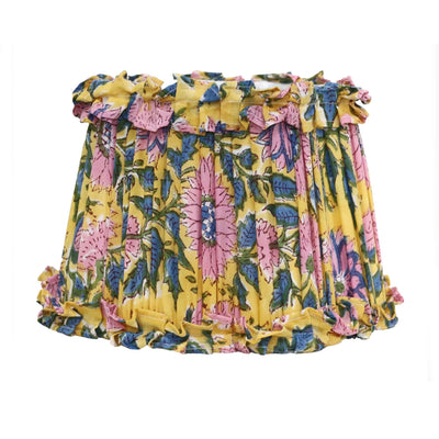 Loni Scallop Tapered Shade Mustard Floral 25cm