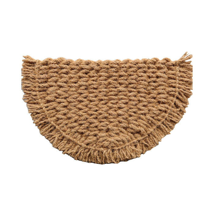 Half Moon Fringed Coir Doormat 75cm