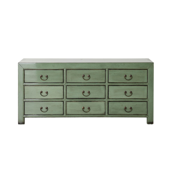 Sansha 9 Drawer Chest Sage Green