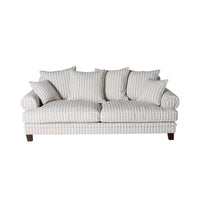 Lisette 3.5 Seater Deep Sofa Linen Stripe