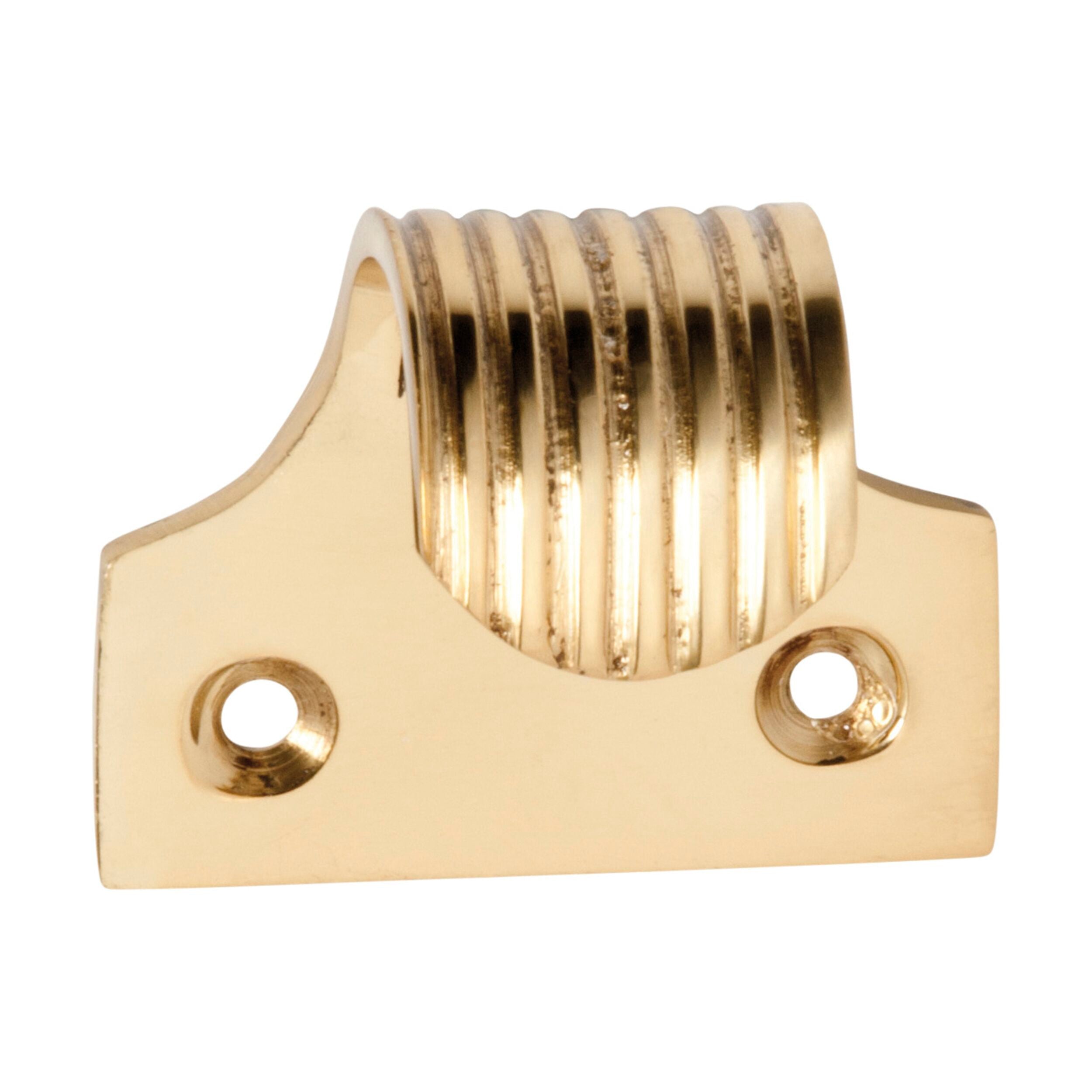 1635 Sash Lift Reeded Polished Brass H40xW44xP28mm