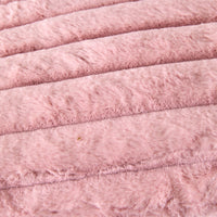 Luxe Rib Faux Fur Cushion Blush 55x35cm