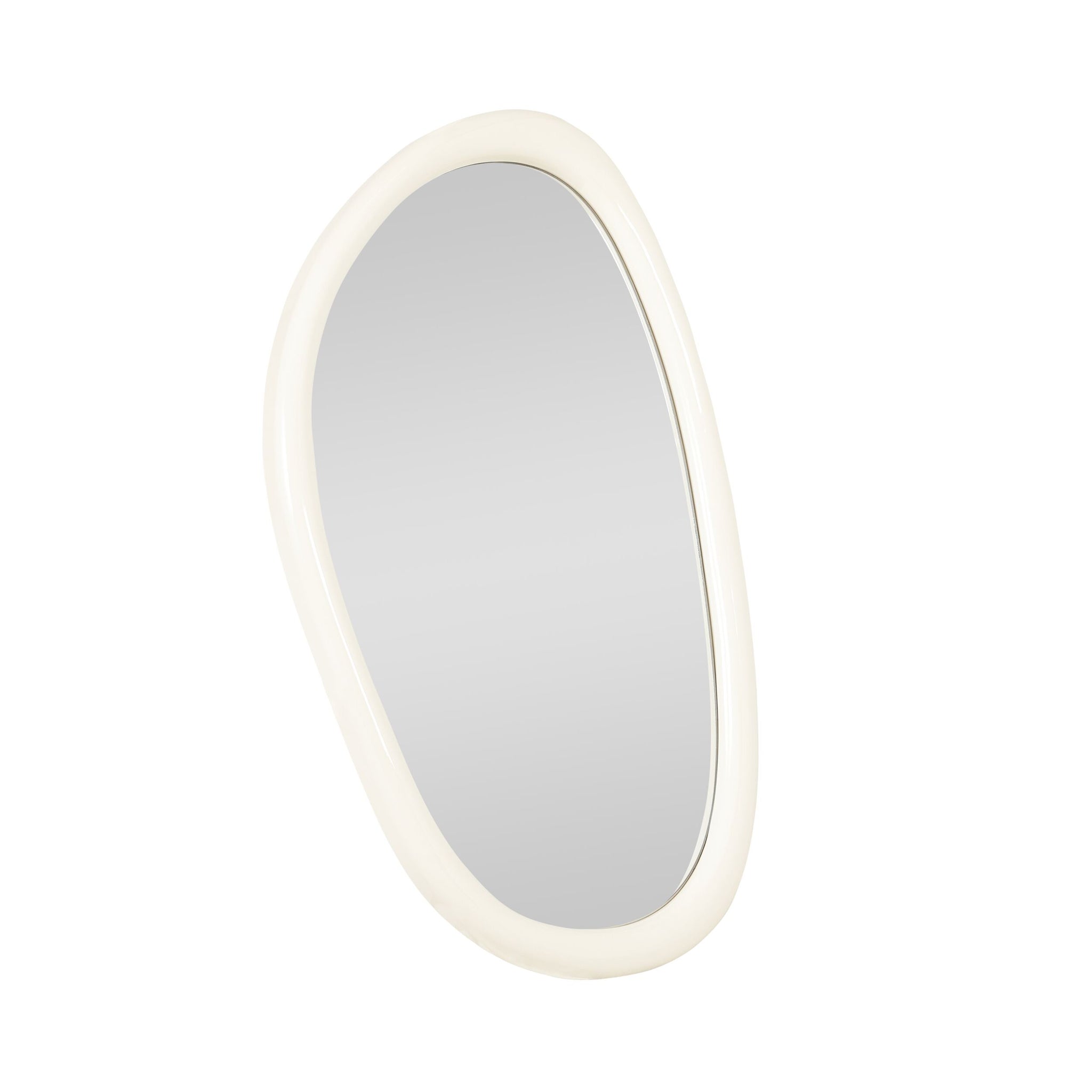Glossy Fluid Mirror Milky White