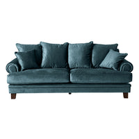 Lisette 3.5 Seater Velvet Sofa Aura Emerald