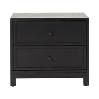 Avalon Small 2 Drawer Bedside Black