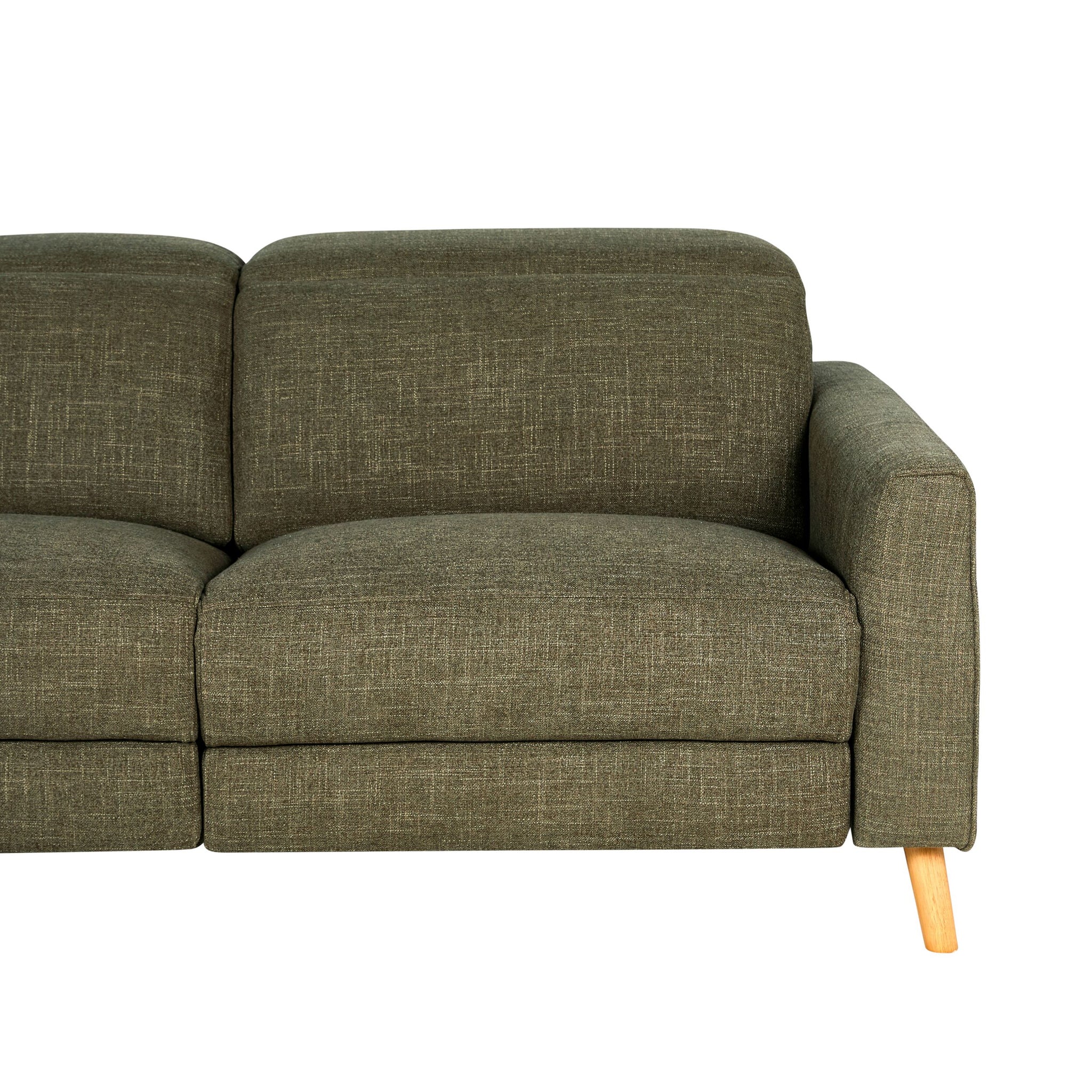 Dunaway 3 Seater Recliner Chaise Sofa Daintree Green