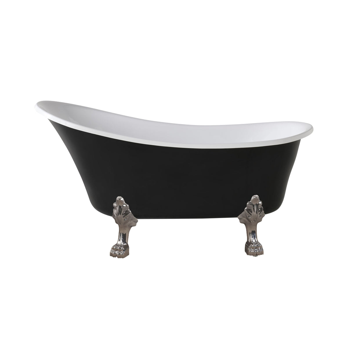 Alto Black Bath 1520mm with Chrome Feet Package
