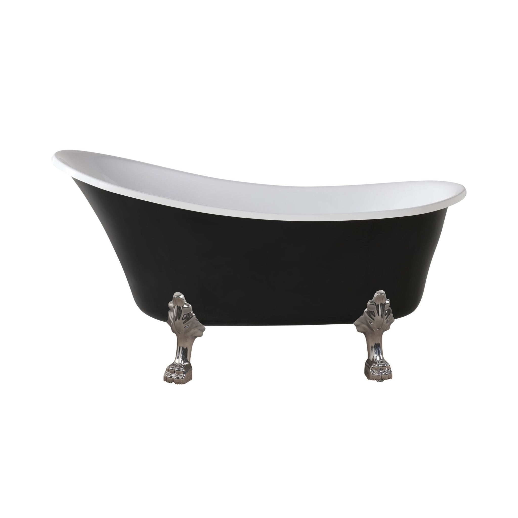 Alto Black Bath 1520mm with Chrome Feet Package