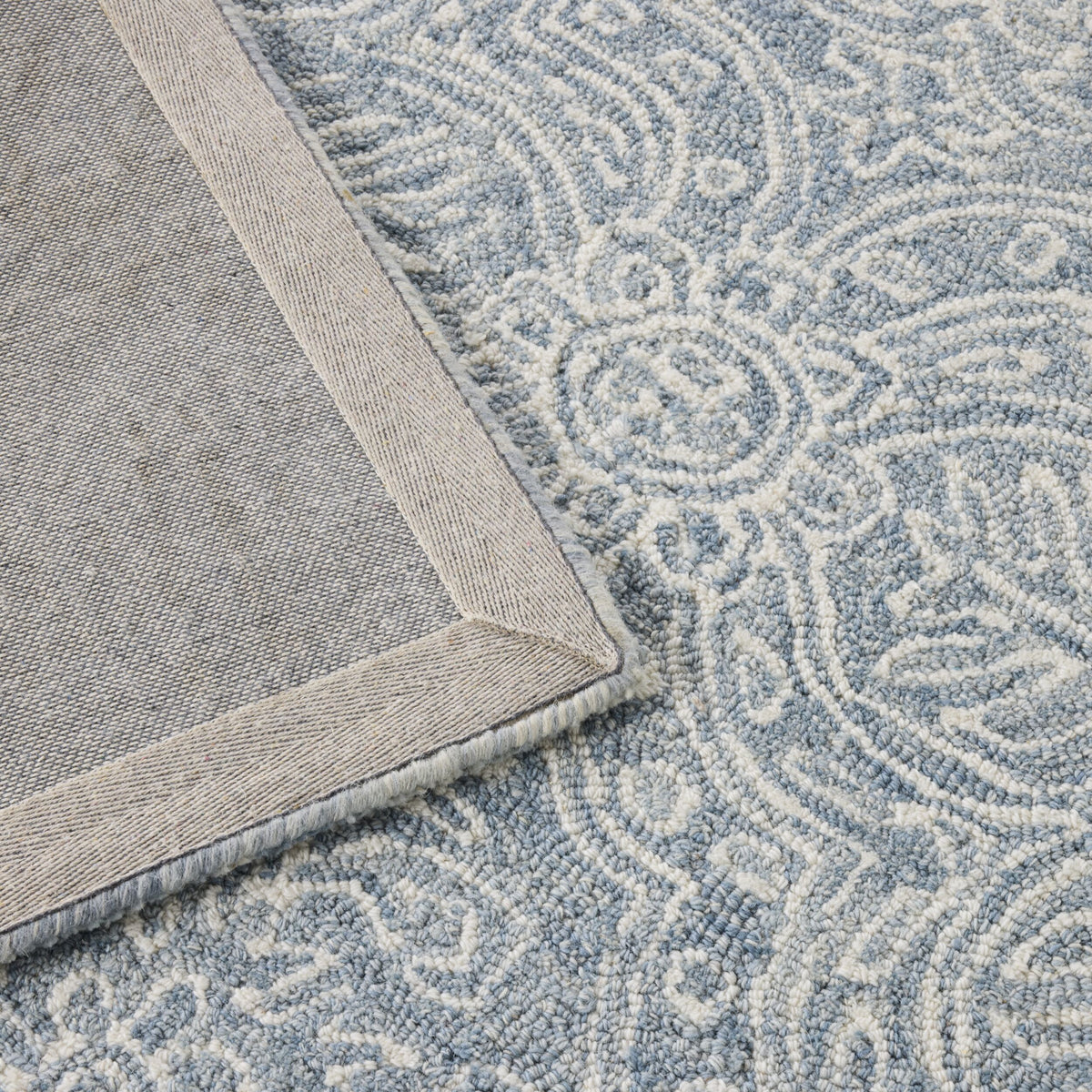 Henna Handtufted NZ Wool Rug Blue 150x240cm