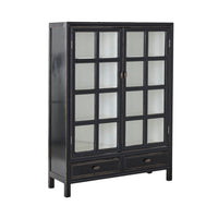 Sansha 2 Door & 2 Drawer Display Cabinet Black & White