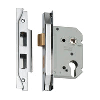 2173 Mortice Lock Euro Rebated Chrome Plated CTC47.5mm Backset 57mm