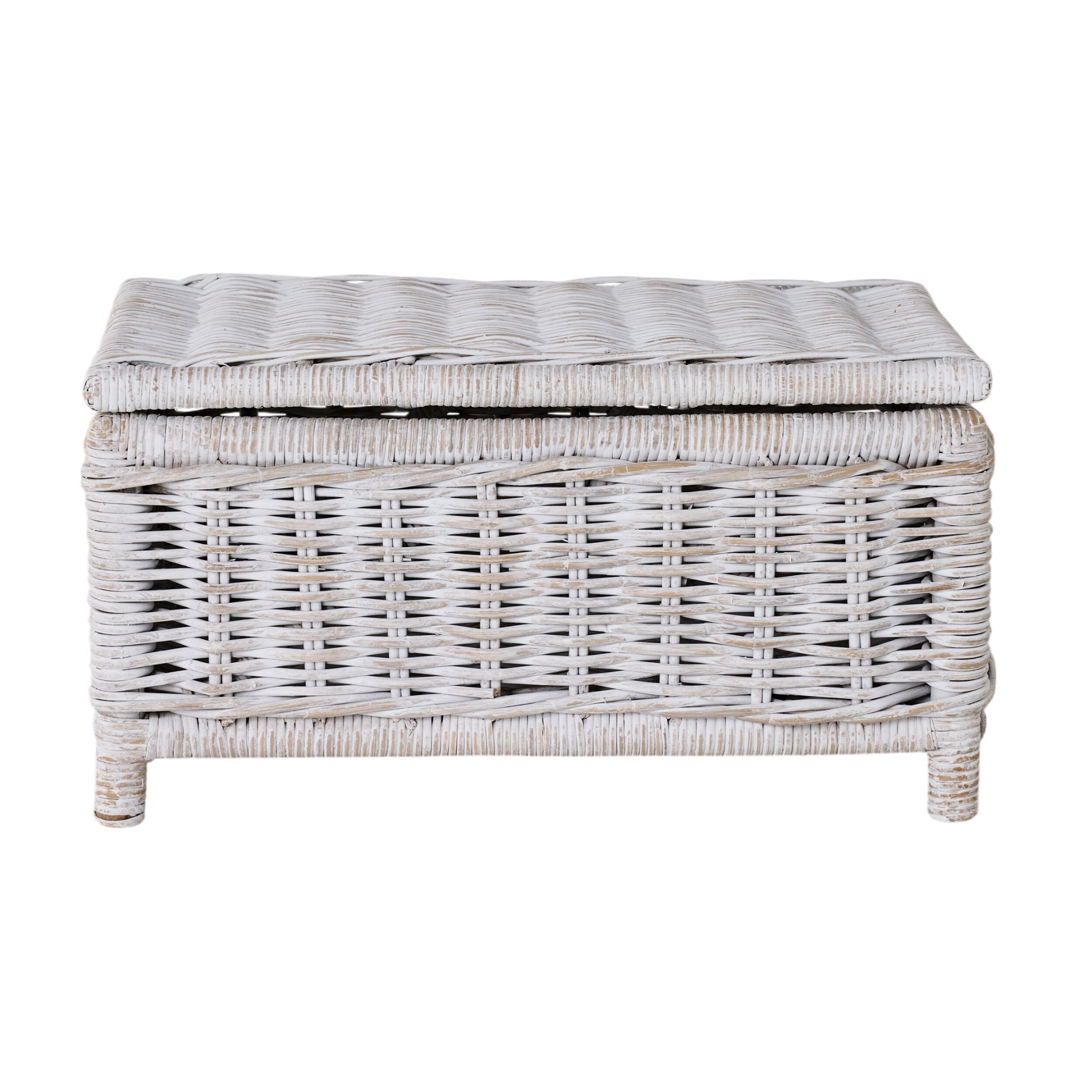 Lorne Blanket Box Medium White Wash 60x42x35cm