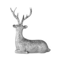 Sitting Deer Statue Silver 16x8x18cm