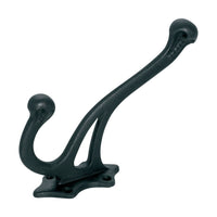 3943 Hat & Coat Hook Victorian Iron Matte Black H145xP100mm