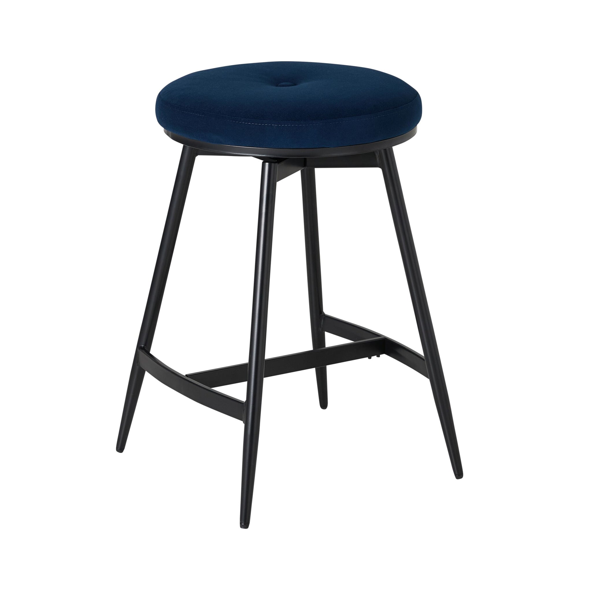 Ember Velvet Swivel Bar Stool Navy
