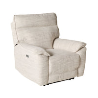 Dillon 1 Seater Recliner Natural Textured Slub