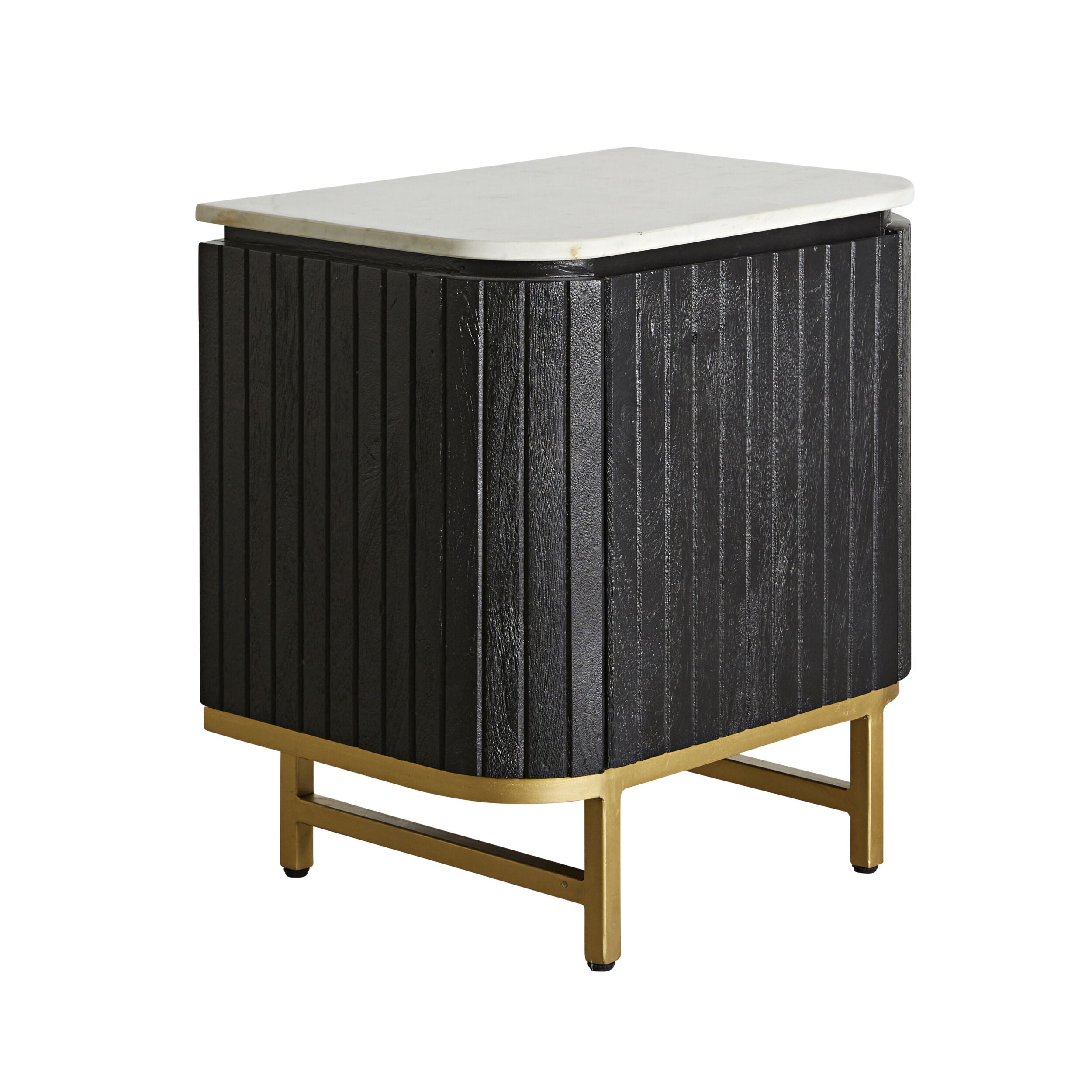 Deva Bedside with Marble Top Black