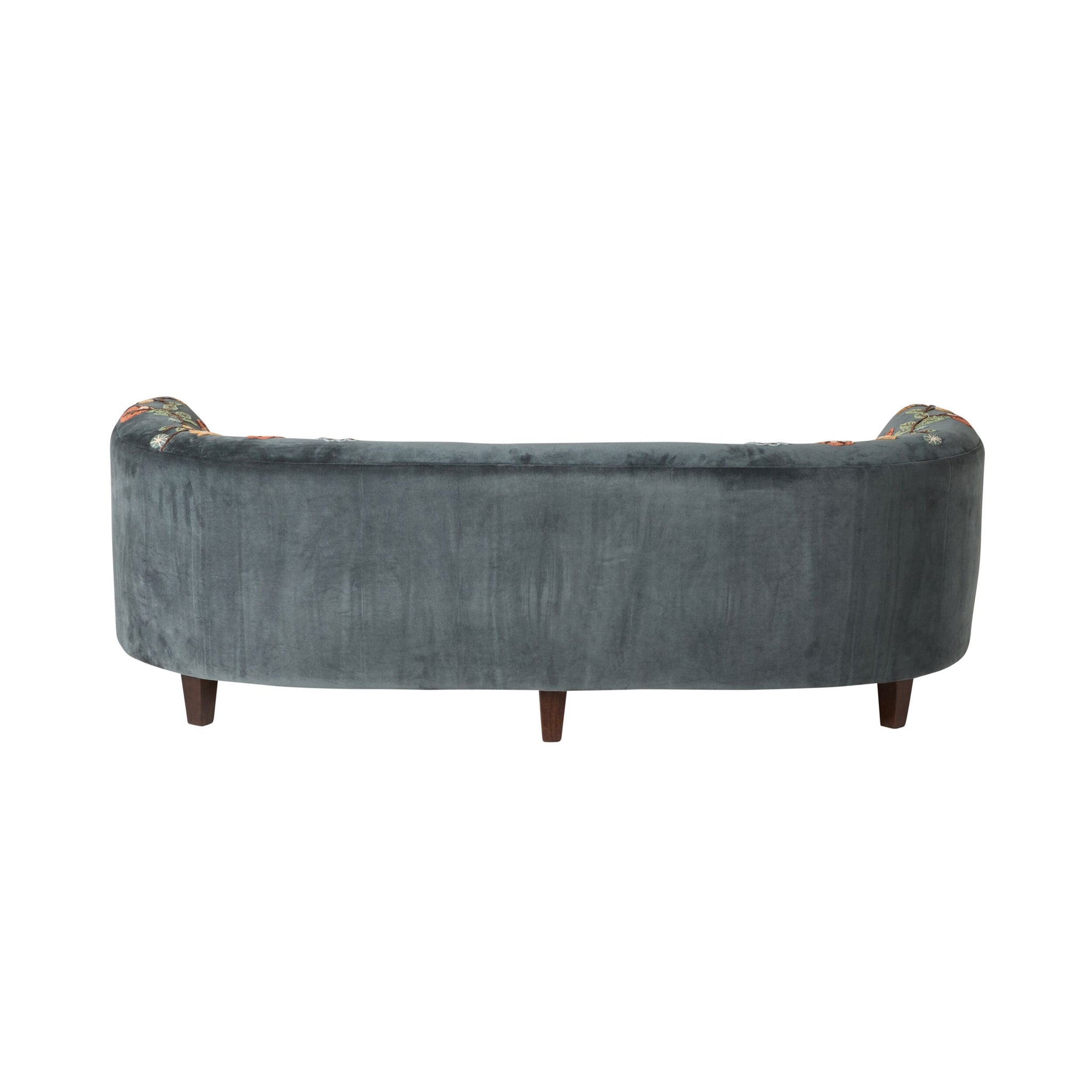 Freya Embroidered Sofa Blue Velvet