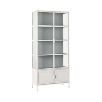 Nero 4 Door Display Cabinet 201 x 92cm White & Grey