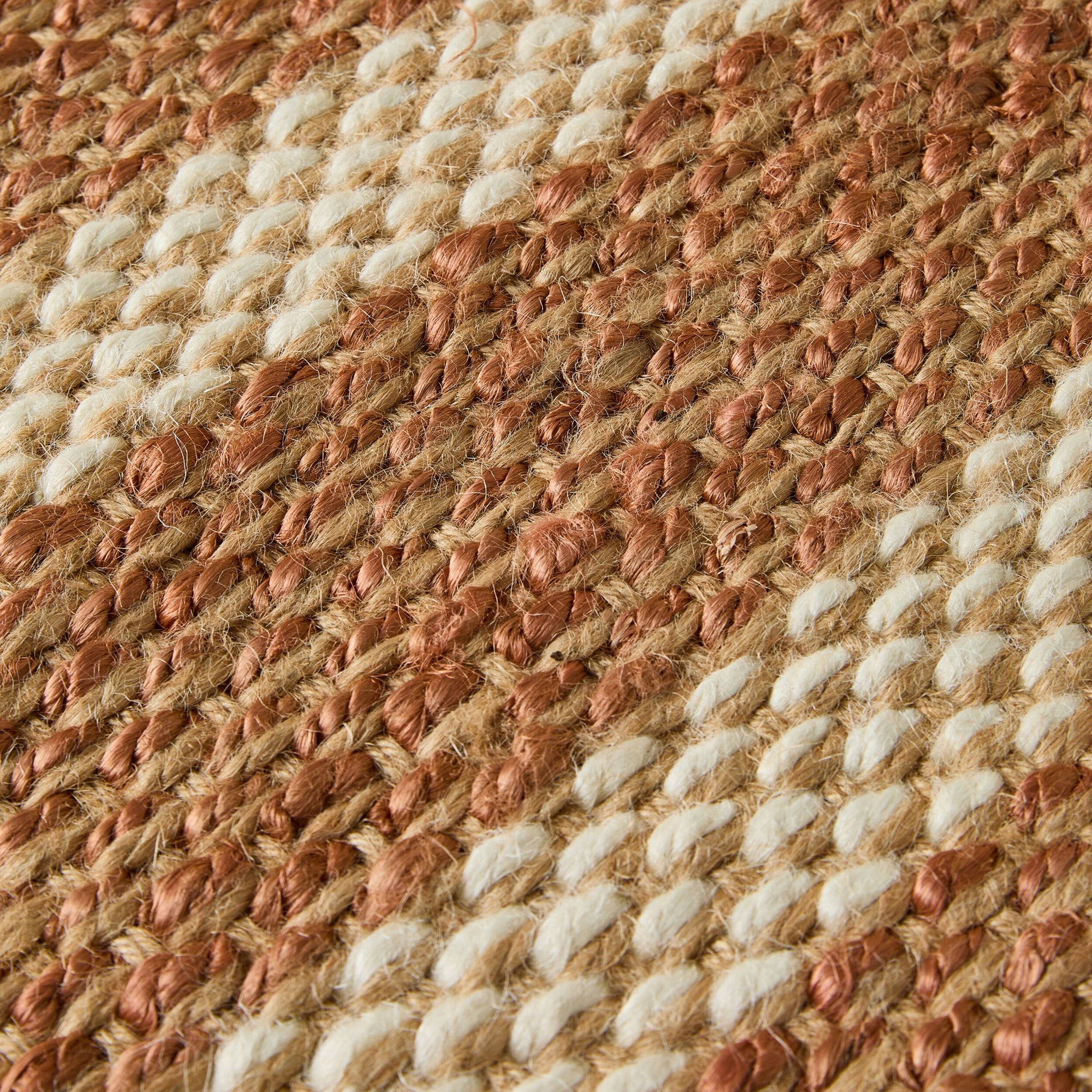 Natural Cream Stripe Jute Doormat 90cm