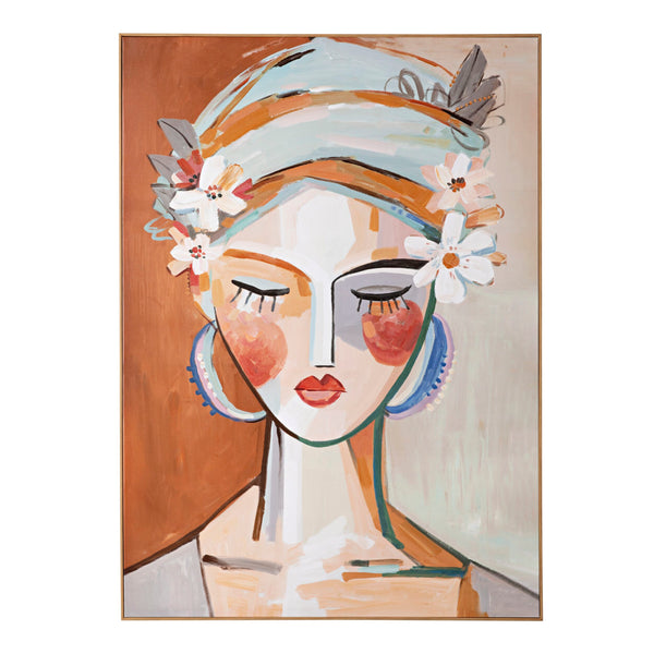 Claudette Abstract Female Face Framed Print 140x100cm – Early Settler AU