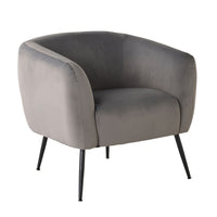 Kianna Occasional Chair Velvet Light Silver