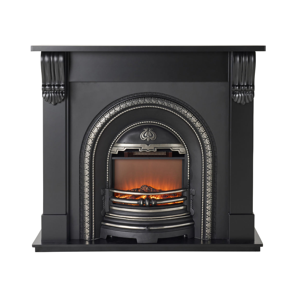 Belford Black Mantel with Regent Electric Insert Package