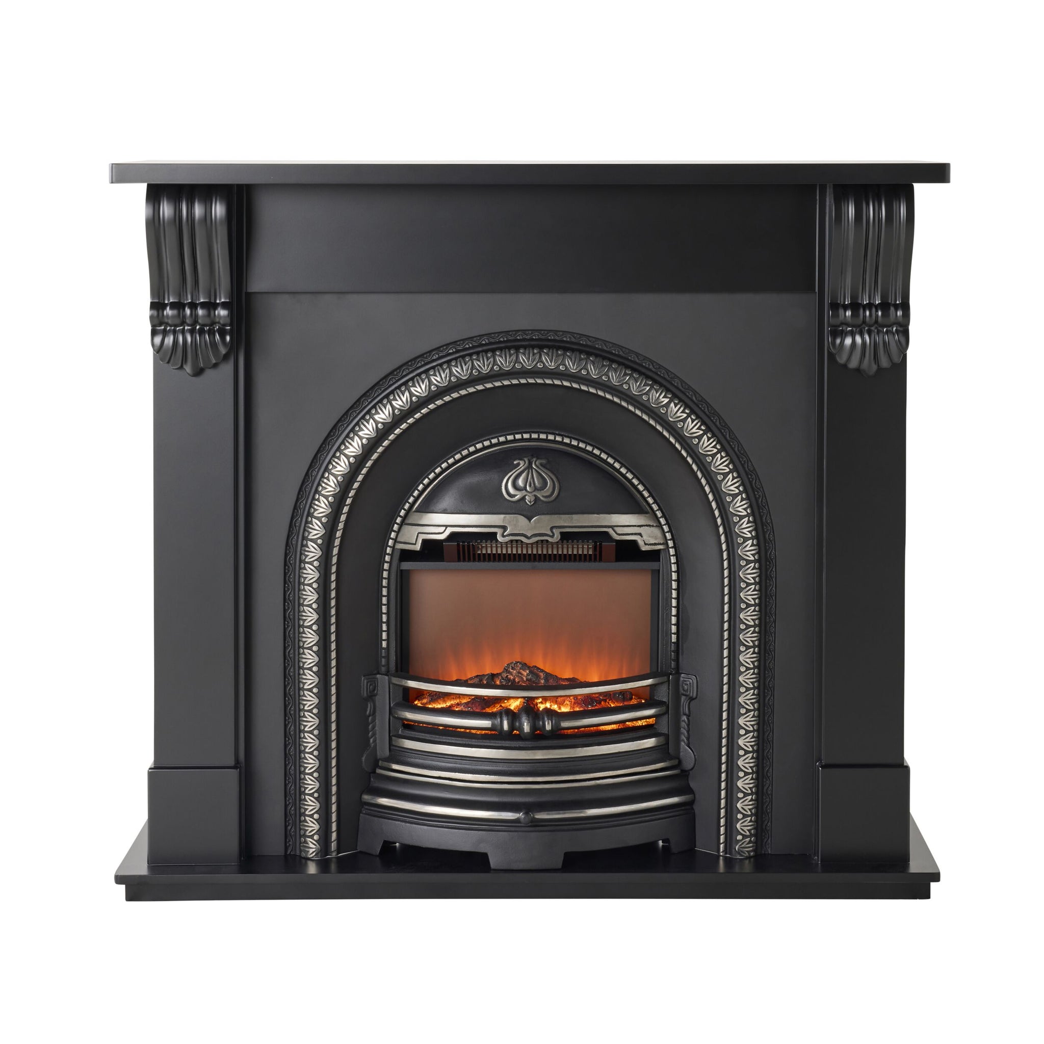 Belford Black Mantel with Regent Electric Insert Package