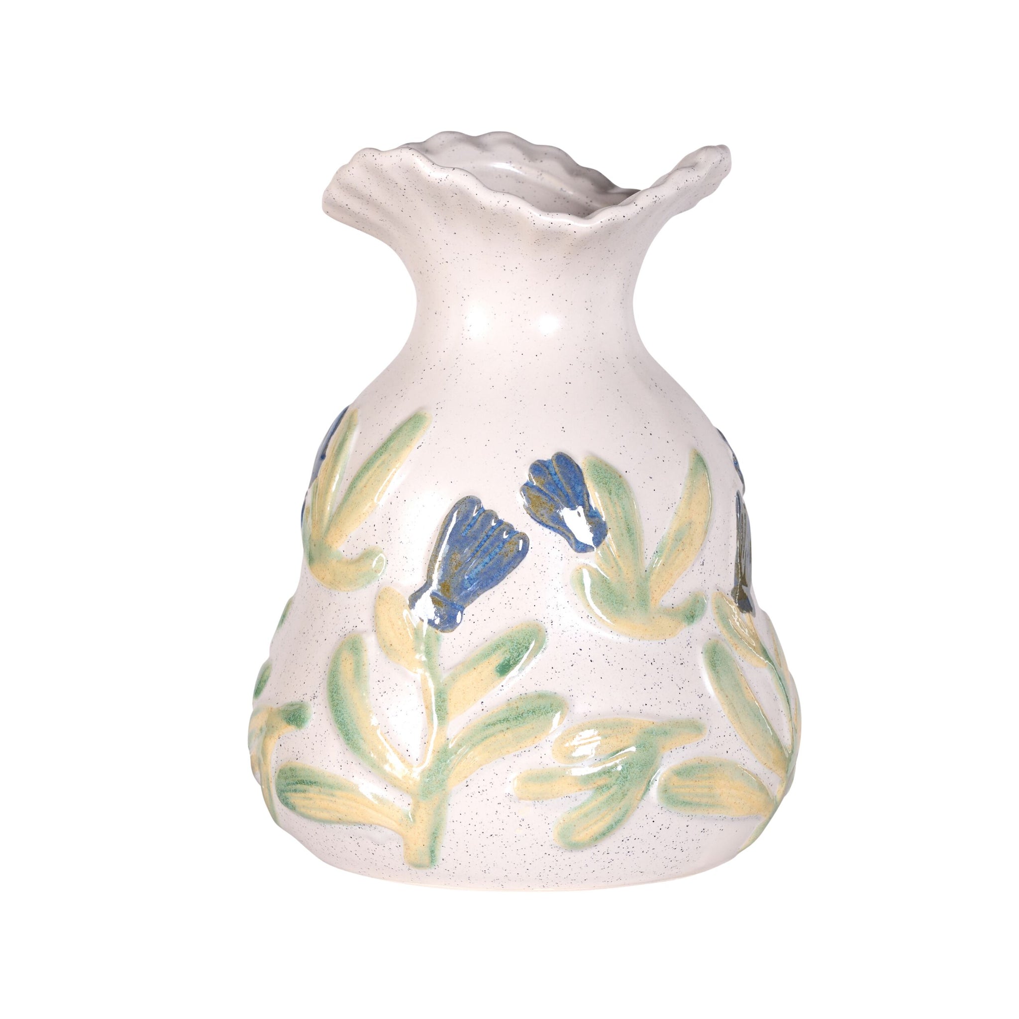 Meadow Song Small Fluted Ceramic Vase
