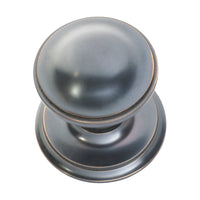 1305 Centre Door Knob Round Antique Copper P86mm Backplate 85mm