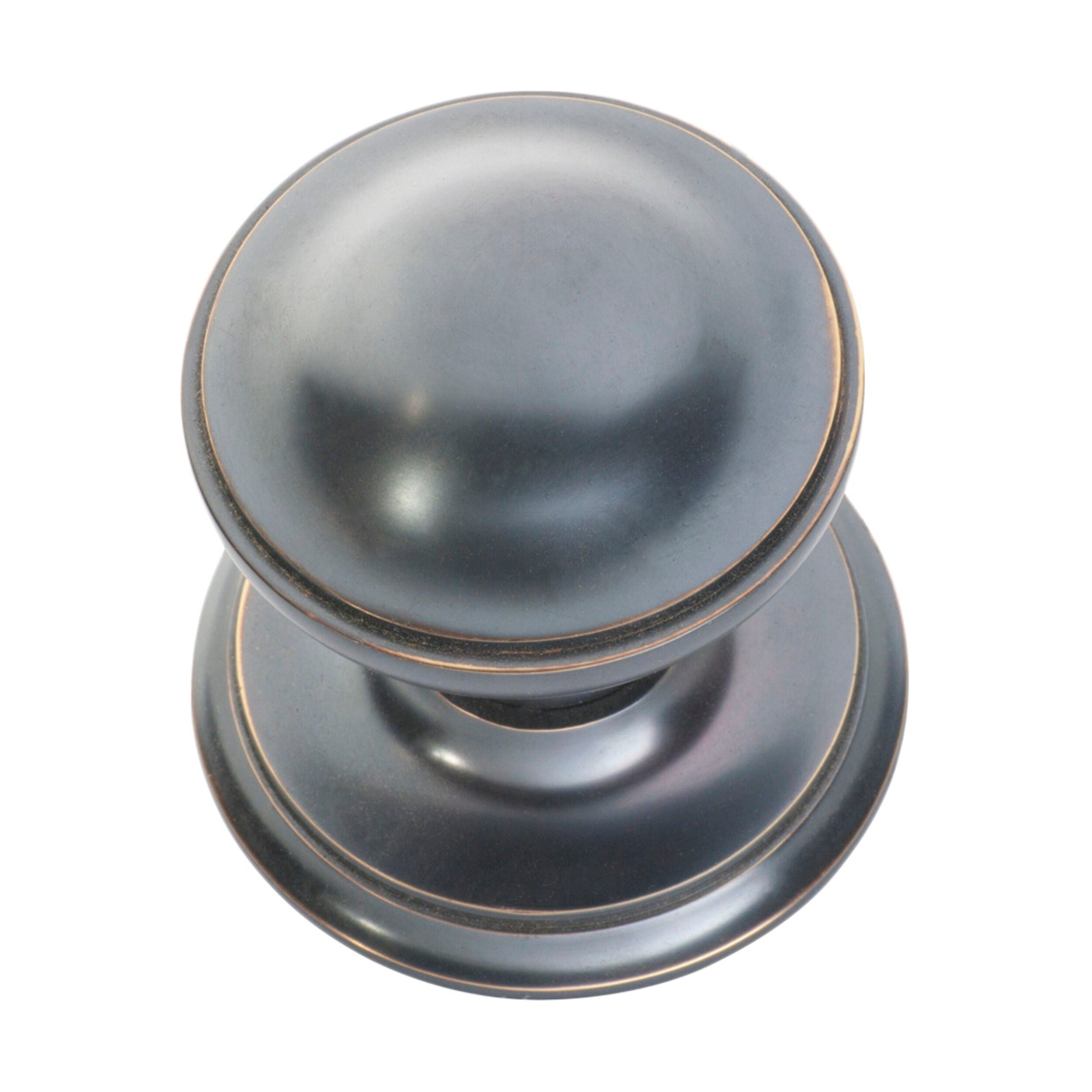 1305 Centre Door Knob Round Antique Copper P86mm Backplate 85mm