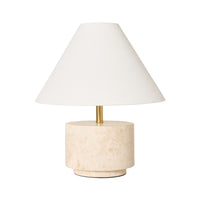 Paola Round Travertine Table Lamp 35cm
