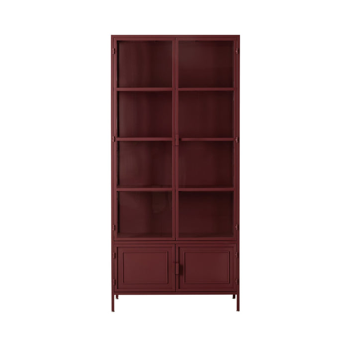 Nero 4 Door Display Cabinet Burgundy