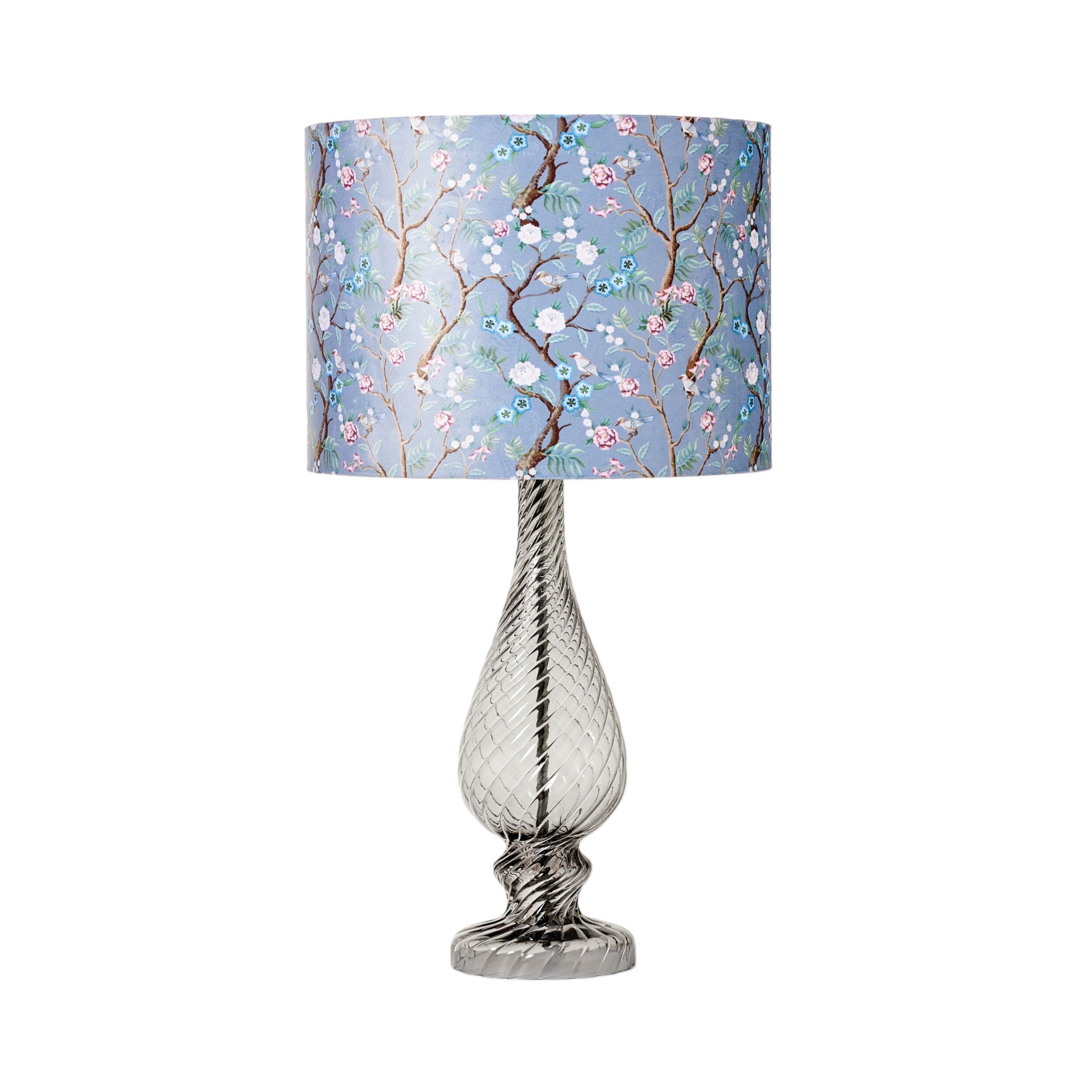 Seymour Swirl Glass Table Lamp Smoke 67x37cm